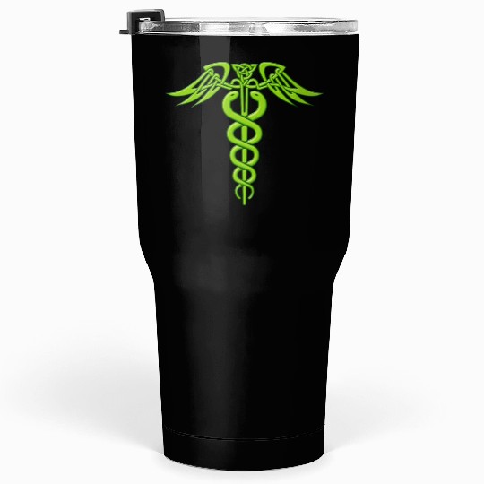 Green Celtic Knot Caduceus Tumblers 30 Oz