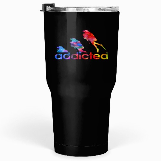 Scuba diving addicted watercolor Tumblers 30 Oz