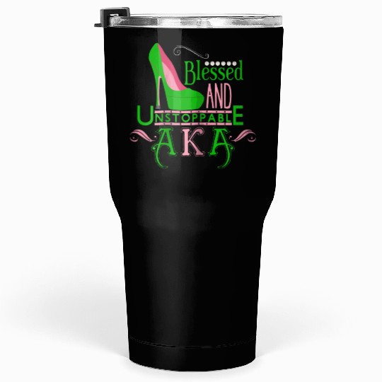 Womens AKA inspired Blessed AKA AKA sorority Alpha Tumblers 30 Oz