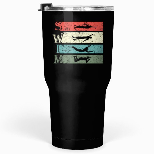 Retro Vintage Swimming Swimmers Swim Tumblers 30 Oz