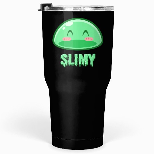 Cute Green Dungeon Slime Monster Weird Anime Tumblers 30 Oz