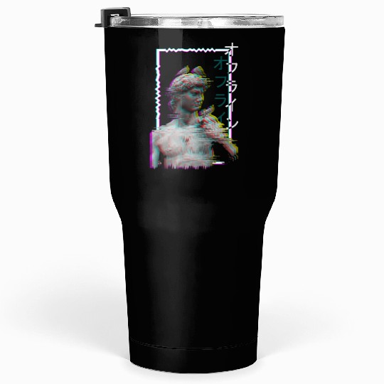 Greek Statue Ancient Vaporwave Synthwave Glitch Tumblers 30 Oz
