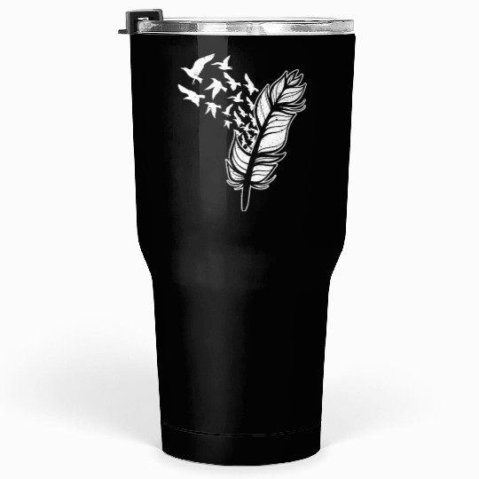 White Doves Feather Peace Freedom Media Writer Tumblers 30 Oz