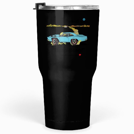 1968 Plymouth Road Runner Salt Flats Light Blue Tumblers 30 Oz