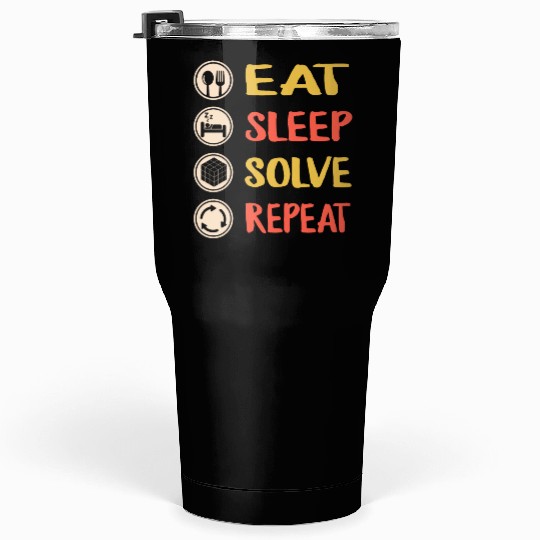 Rubiks Cube Tumblers 30 Oz, Vintage Eat Sleep Solve Repeat