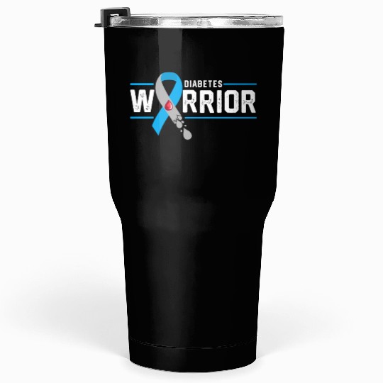 Diabetes Warrior Awareness Diabetic Ribbon Tumblers 30 Oz