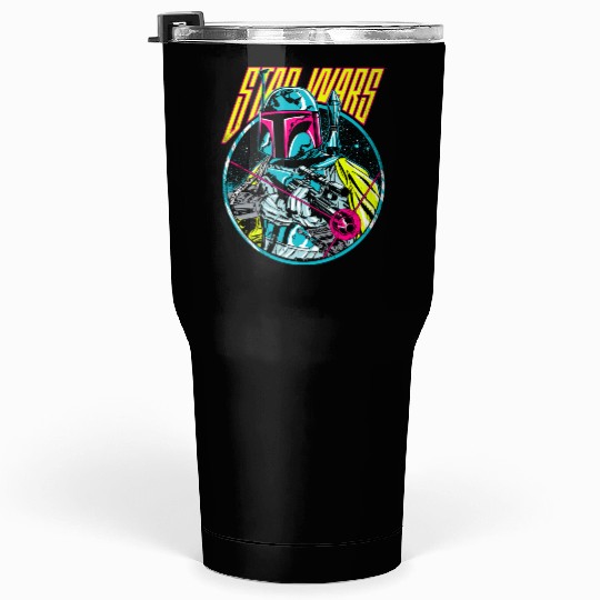 Star Wars Boba Fett Neon Blaster Vintage Graphic Tumblers 30 Oz