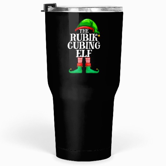 Rubik Cubing Elf Matching Family Christmas Party Tumblers 30 Oz