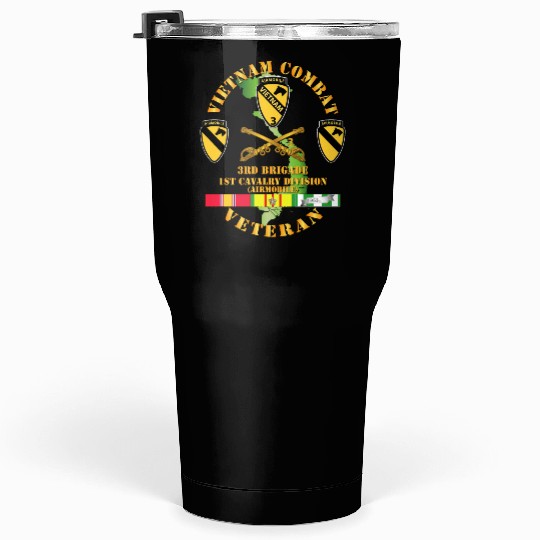 Army Vietnam Combat Cavalry Veteran w Support Brig Tumblers 30 Oz