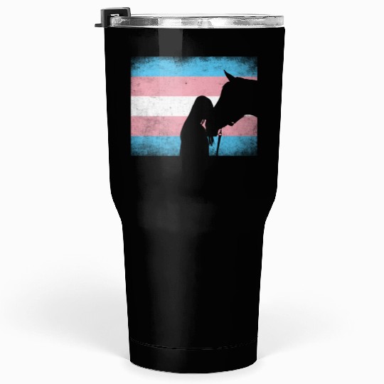 Transgender Pride Horse Rainbow LGBTQ Trans Flag Tumblers 30 Oz