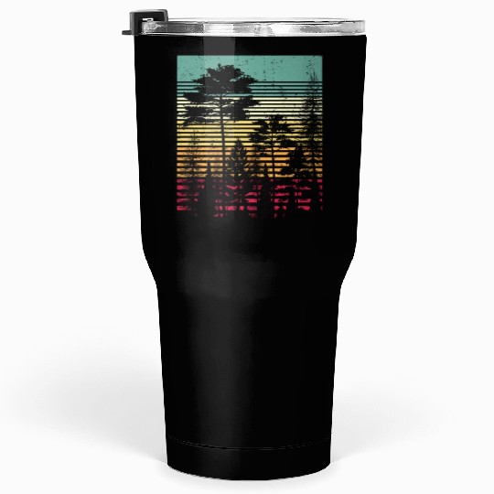 Retro Style Wildlife Trees Outdoors Nature Forest Tumblers 30 Oz