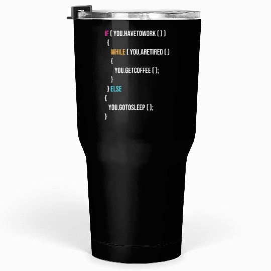 Funny Programmer Codes Coffee And Sleep Tumblers 30 Oz