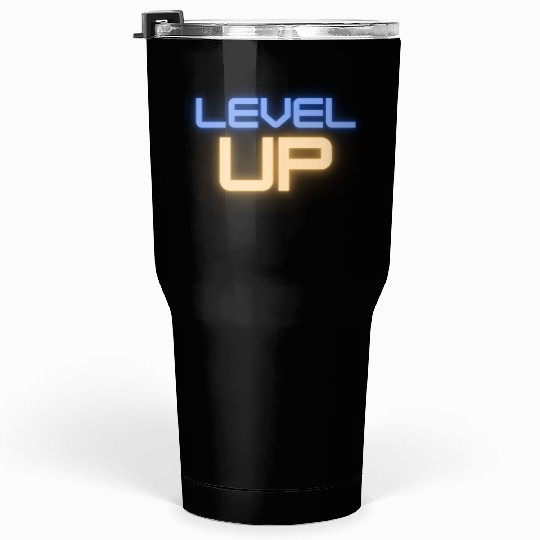 Black Level Up Neon Typography Tumblers 30 Oz