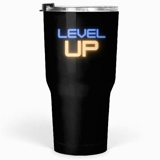 Black Level Up Neon Typography Tumblers 30 Oz
