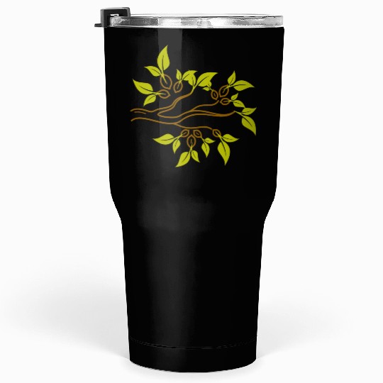 Tree branches and tree leaves - modern artwork Tumblers 30 Oz