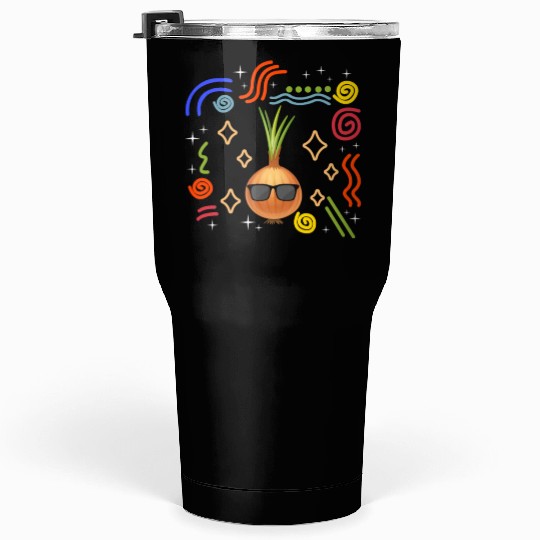 Onion Vegetable Tumblers 30 Oz, Onion Wearing Sunglasses