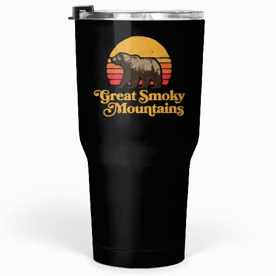 Retro Great Smoky Mountains Park Bear Tumblers 30 Oz