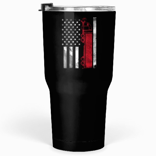 US American Flag Semi Truck Driver 18 Wheeler Tumblers 30 Oz