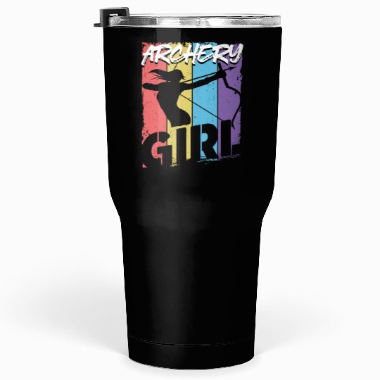 Archery Bow Archer Girl Vintage Tumblers 30 Oz