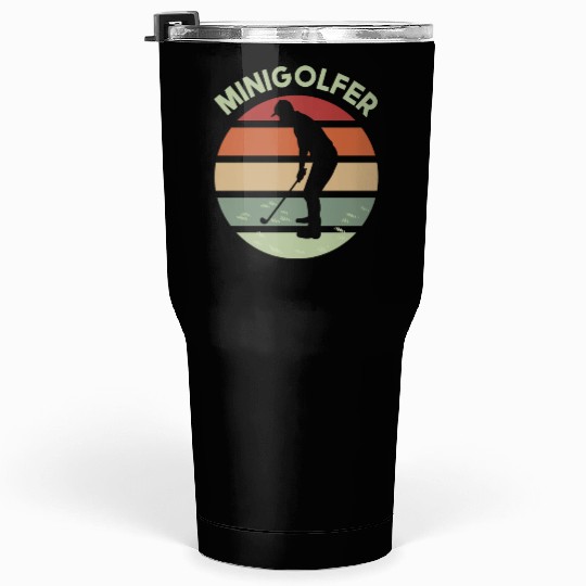 Minigolfing sunrise logo design with golfer Tumblers 30 Oz