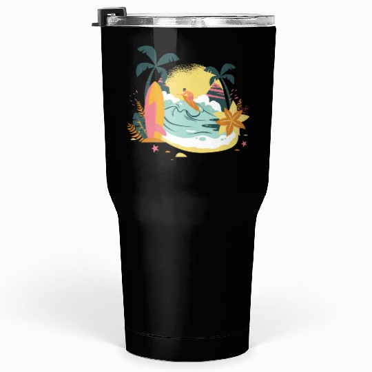Beach surfing sea fun Beach surfing sea fun gift i Tumblers 30 Oz