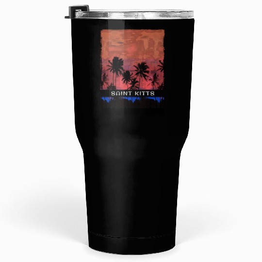 Saint Kitts Caribbean Vacation Souvenir Palm Tree Tumblers 30 Oz