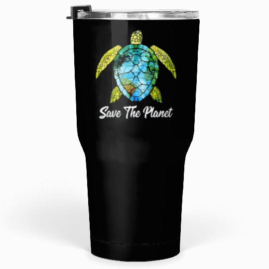Save The Planet Earth Day Save Turtles Sea Life Tumblers 30 Oz