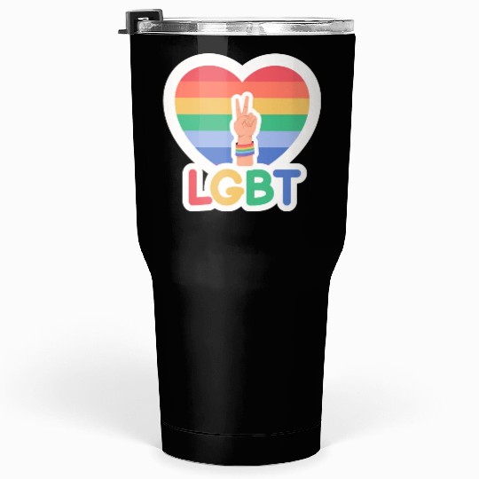 Pride flag heart - Pride quote lgbt community Tumblers 30 Oz