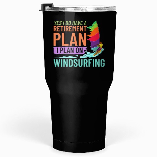 Windsurfing Board Sail Paddle Windsurfer Tumblers 30 Oz