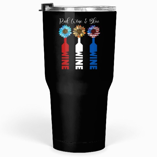 Red Wine Blue 4th Of July Tumblers 30 Oz