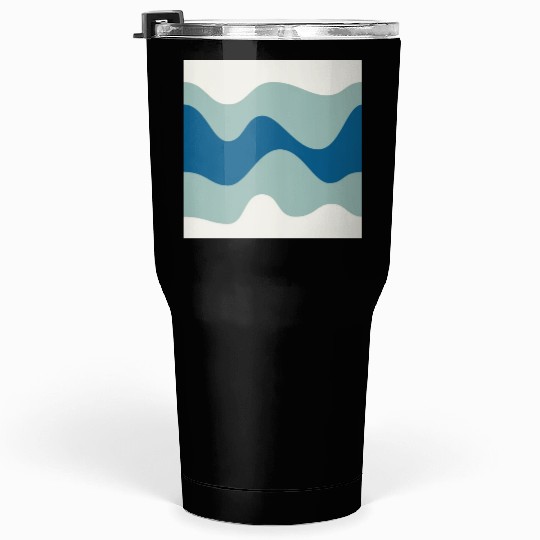 Ocean Waves Pattern - Blue and White Tumblers 30 Oz