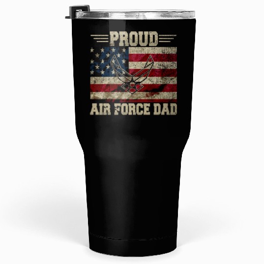 Proud Air Force Dad Veteran Us Flag Tumblers 30 Oz