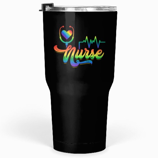 LGBTQIA+ Nurse Hospital Stethoscope Tumblers 30 Oz