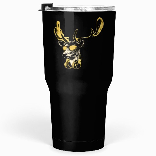 Deer DJ Bling. Cool and Funny Music Animal With Tumblers 30 Oz