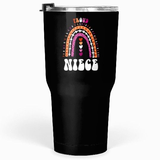 Proud Niece Lesbian Pride Boho Rainbow Tumblers 30 Oz