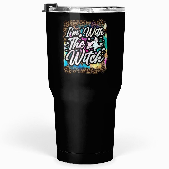 Halloween I'm with the witch Tie Dye Tumblers 30 Oz