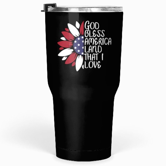 God Bless America Sunflower God Bless USA Tumblers 30 Oz
