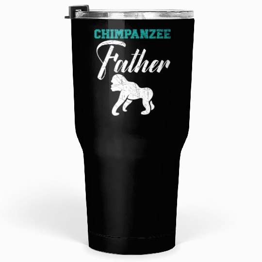 Chimpanzee Father Monkey Wildlife Animal Zookeeper Tumblers 30 Oz