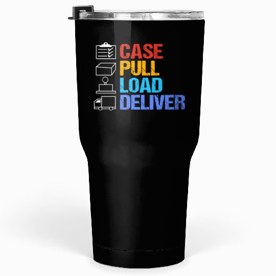 Case Pull Load Deliver Postal Worker Mail Carrier Tumblers 30 Oz
