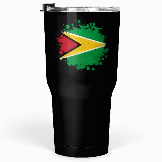 Guyana flag blob Tumblers 30 Oz