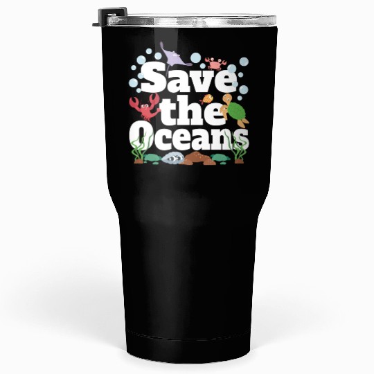 Save The Oceans No Plastic Tumblers 30 Oz