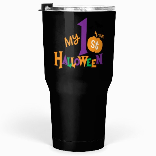 My 1st Halloween Creepy Punpkin Birthday Kids Tumblers 30 Oz