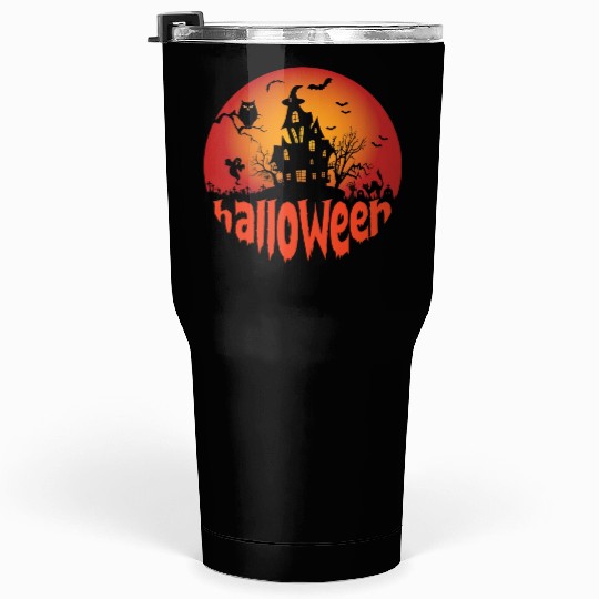 Halloween Scary Night Witch House Tumblers 30 Oz