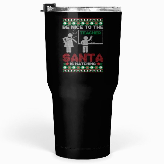 Funny Teacher Ugly Christmas Tumblers 30 Oz