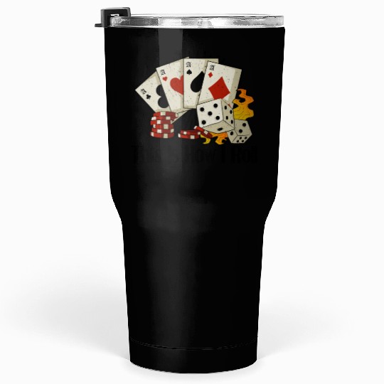Poker Casino Poker Player Gambling Roulette Gift Tumblers 30 Oz