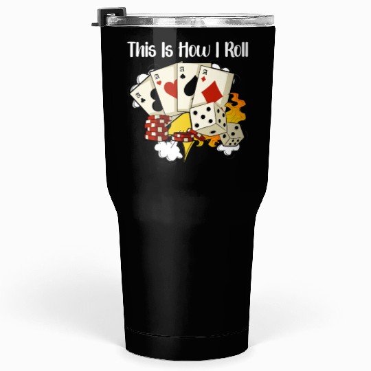 Poker Casino Poker Player Gambling Roulette Gift Tumblers 30 Oz