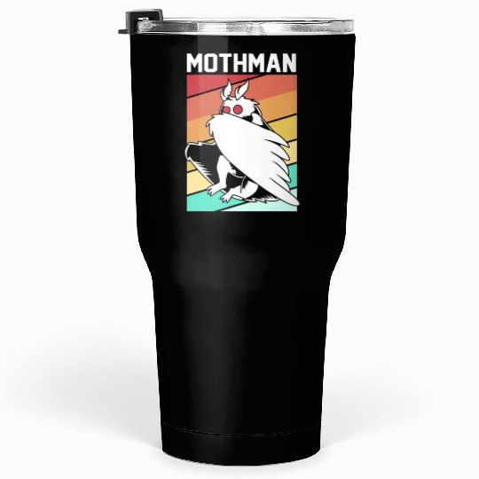 Retro Mothman Cryptid 80s Vintage Mothman Tumblers 30 Oz