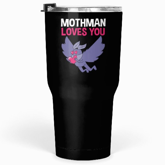 Mothman Loves You Valentines Day Cryptid For Women Tumblers 30 Oz