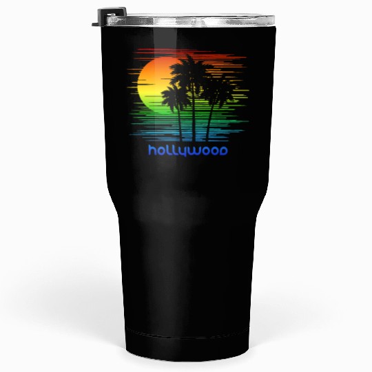 Hollywood California LGBTQ Rainbow Flag Pride Tumblers 30 Oz