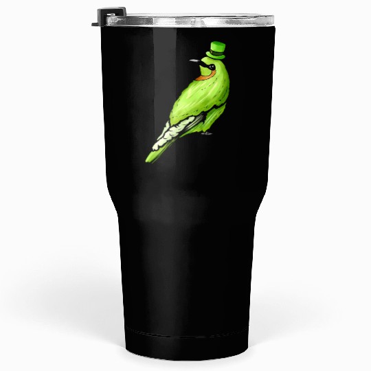 Green Bird With Green Hat For St. Patricks Day Tumblers 30 Oz